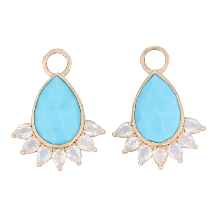 new nina nguyen earring enhancer charms imitation turquoise moonstone 18k gold 2 pieces 1224