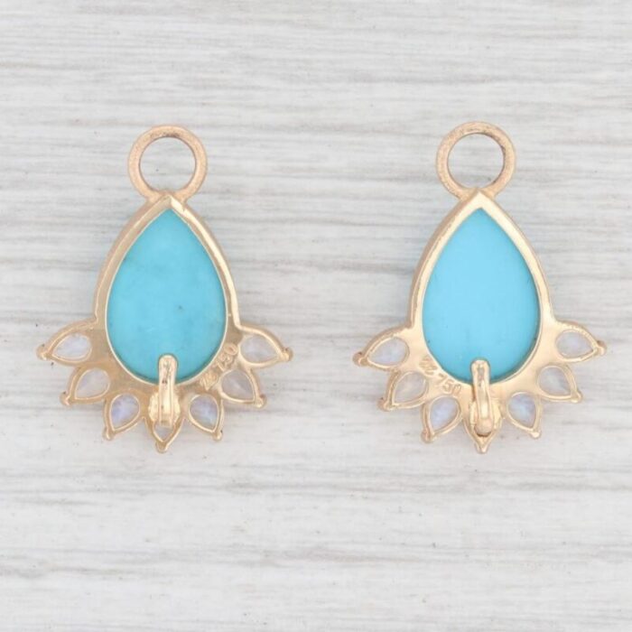 new nina nguyen earring enhancer charms imitation turquoise moonstone 18k gold 2 pieces 3791