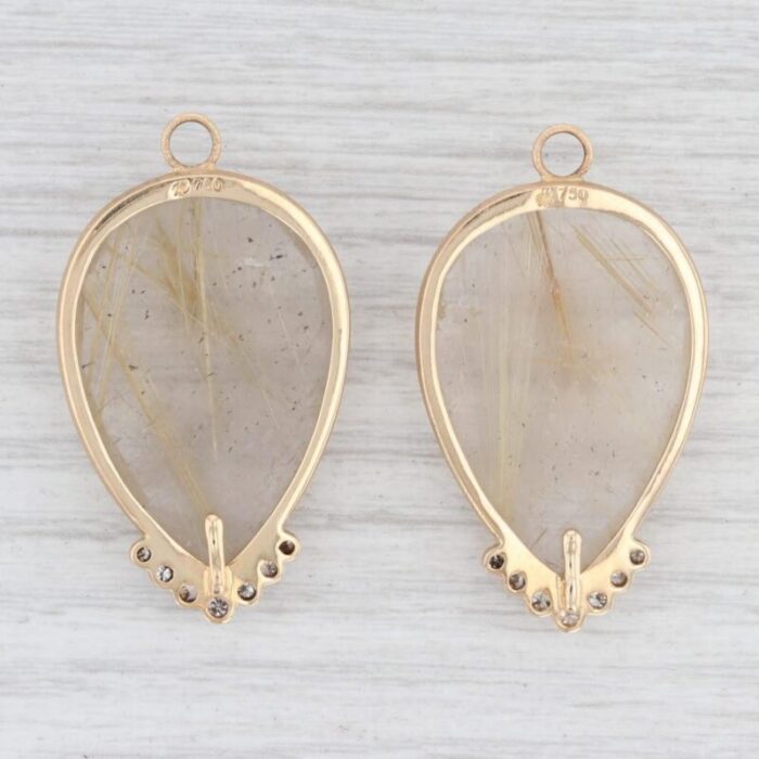 new nina nguyen earring enhancer charms rutilated quartz diamond 18k yellow gold 2 pieces 2119