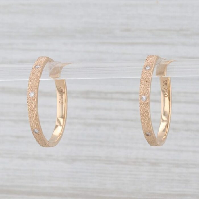 new nina nguyen florentine diamond hoop earrings 18k yellow gold hinged snap top 2 pieces 1477