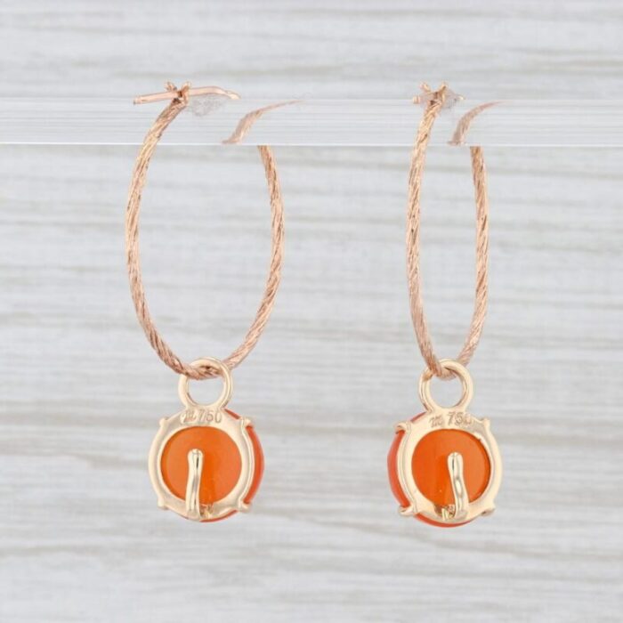 new nina nguyen hoop earrings 18k yellow gold carnelian charms round hoops 2 pieces 1171