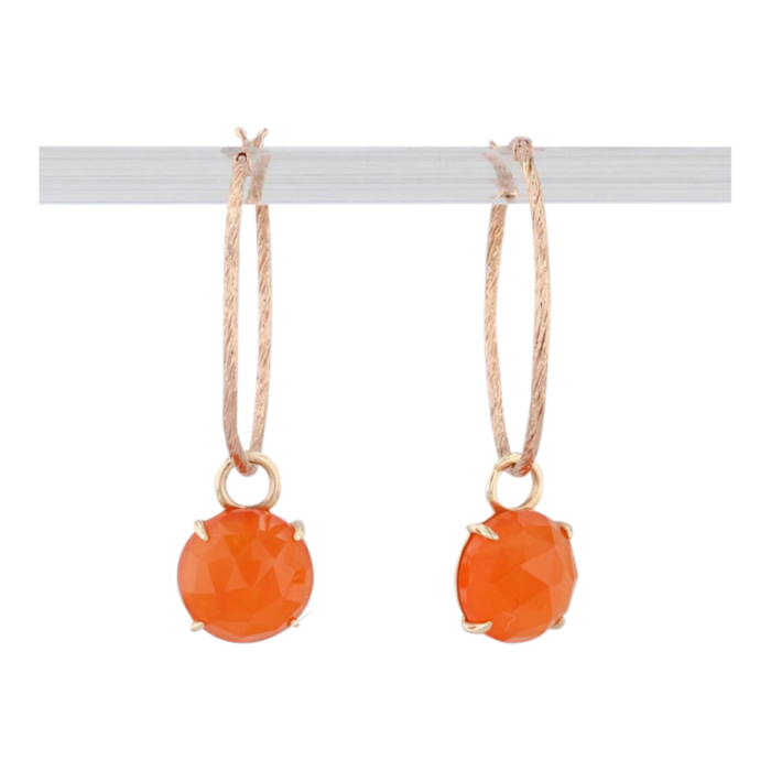 new nina nguyen hoop earrings 18k yellow gold carnelian charms round hoops 2 pieces 8278