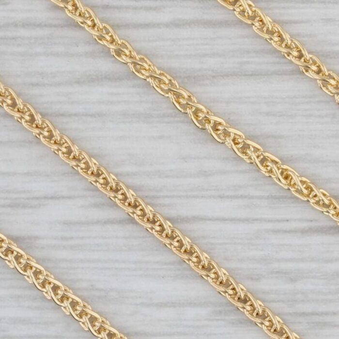 new round wheat chain necklace 14k yellow gold 16 15mm 9127