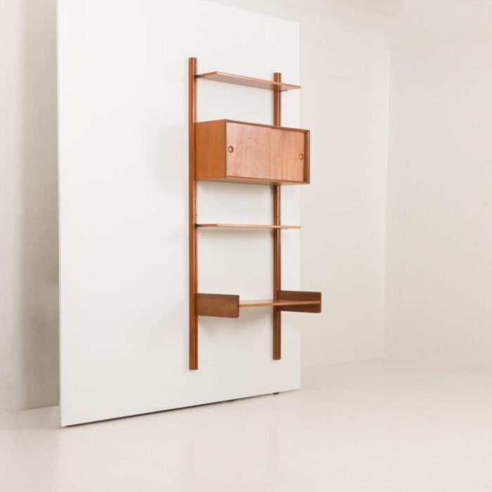 norwegian wall unit in teak by sven andersen 1960s 2133