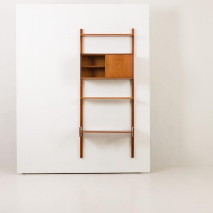 norwegian wall unit in teak by sven andersen 1960s 2246