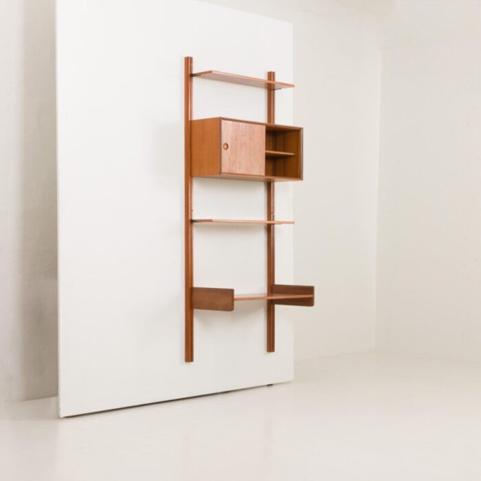 norwegian wall unit in teak by sven andersen 1960s 3701