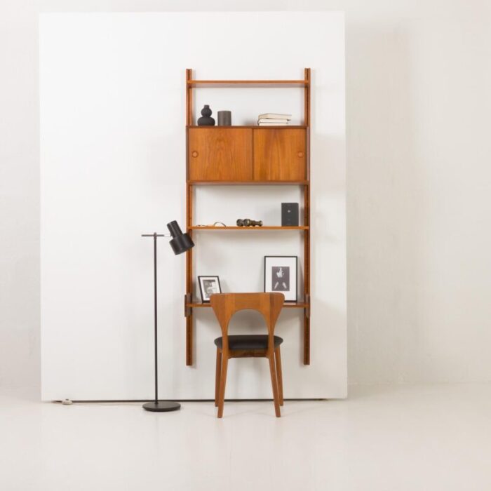 norwegian wall unit in teak by sven andersen 1960s 3728