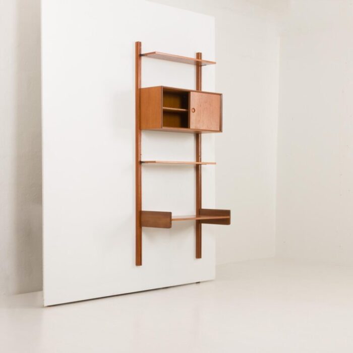 norwegian wall unit in teak by sven andersen 1960s 5928