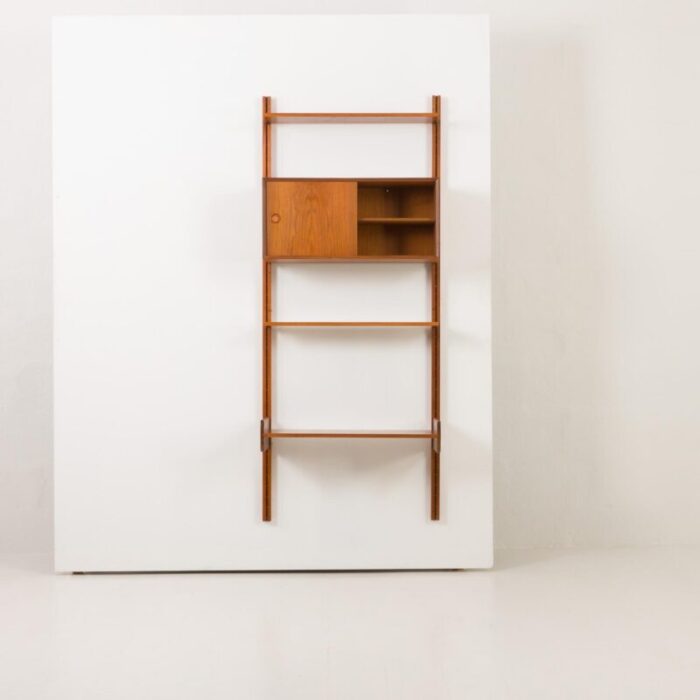 norwegian wall unit in teak by sven andersen 1960s 7127