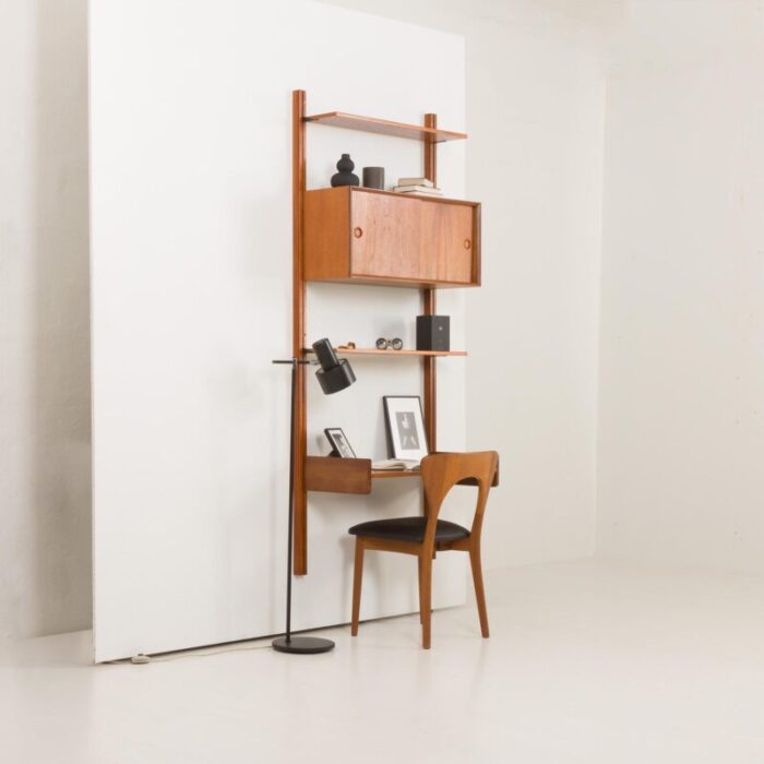 norwegian wall unit in teak by sven andersen 1960s 9337