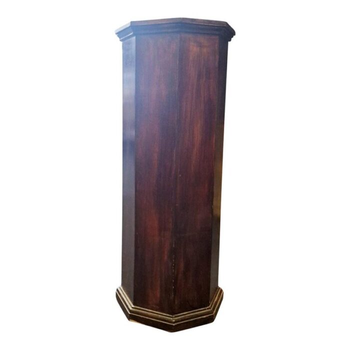 octagonal column in walnut 1920s 1959