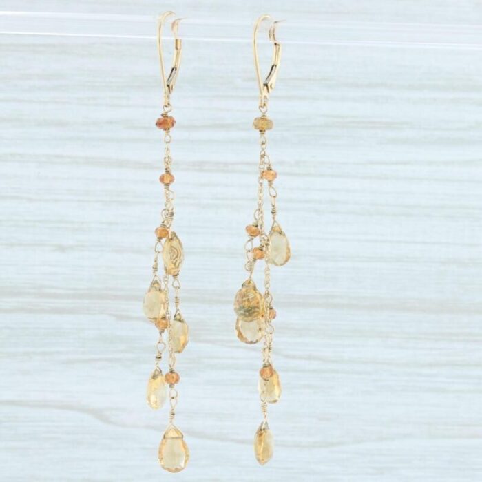 orange citrine garnet briolette dangle earrings 14k yellow gold nordstrom 1790