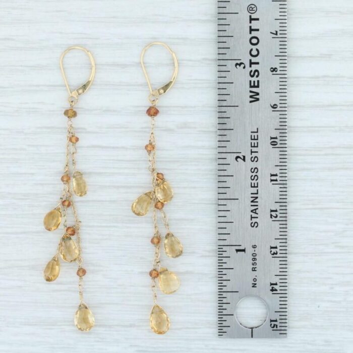 orange citrine garnet briolette dangle earrings 14k yellow gold nordstrom 4661