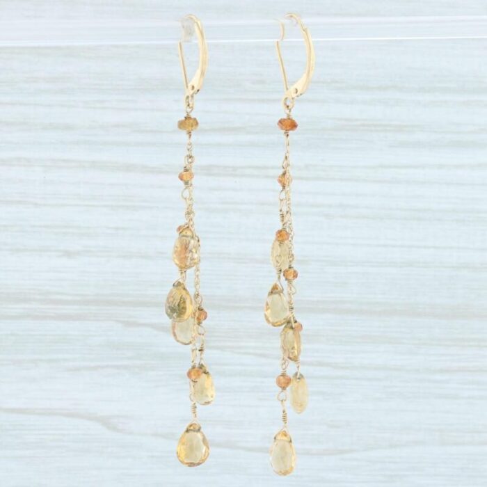 orange citrine garnet briolette dangle earrings 14k yellow gold nordstrom 5664