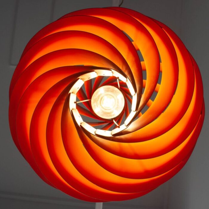 orange turbo pendant lamp attributed to louis weisdorf for lyfa denmark 1967 3268