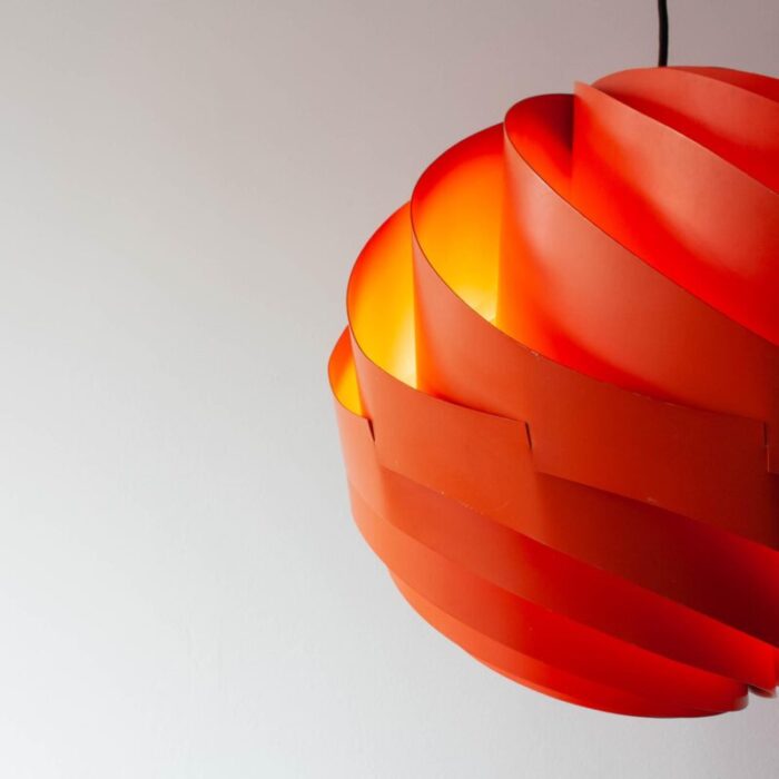 orange turbo pendant lamp attributed to louis weisdorf for lyfa denmark 1967 4176