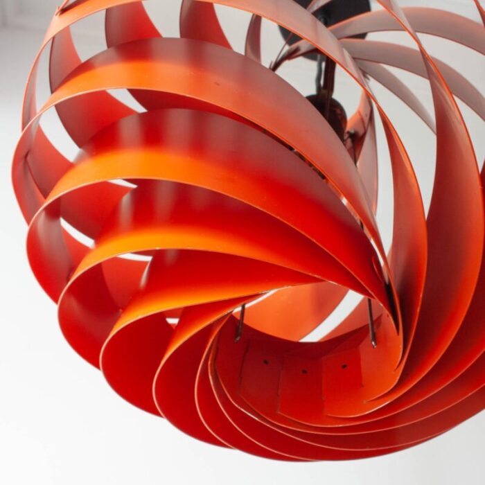 orange turbo pendant lamp attributed to louis weisdorf for lyfa denmark 1967 5683