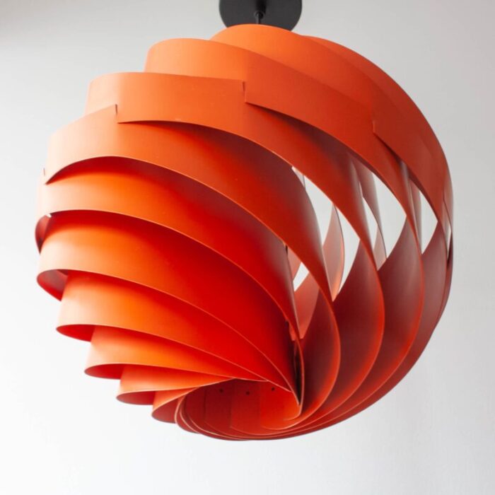 orange turbo pendant lamp attributed to louis weisdorf for lyfa denmark 1967 5684