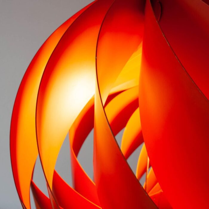 orange turbo pendant lamp attributed to louis weisdorf for lyfa denmark 1967 8563