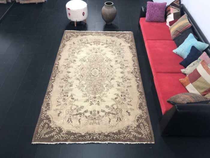 overdyed hand knotted rug 1