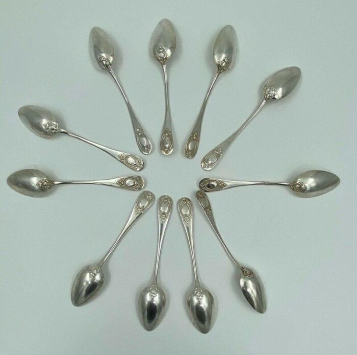 oyster forks and punch spoons in silver set of 16 9