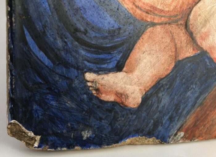 painting on tile representing the virgin madonna after raphael 19th century 6