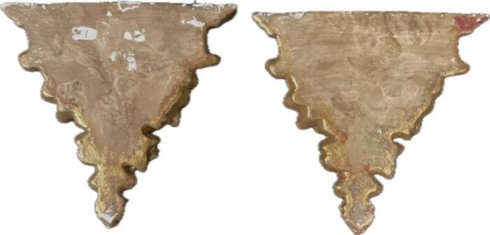 pair of italian gold gilt wall brackets 5545