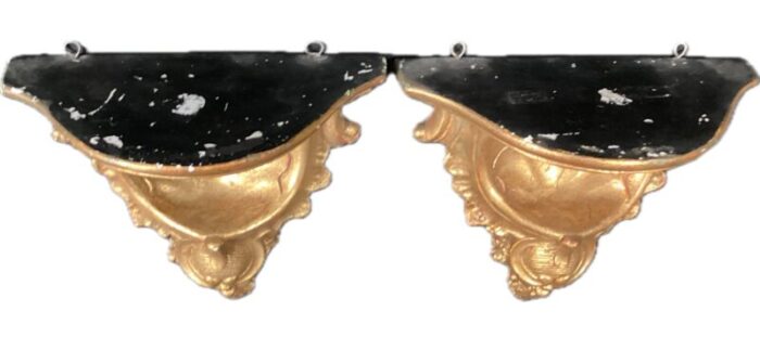 pair of italian gold gilt wall brackets 6405