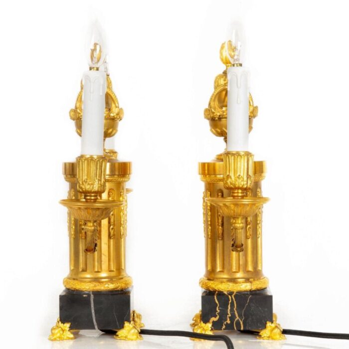 pair of louis xvi style bronze table lamps by edward caldwell ca 1900 6493