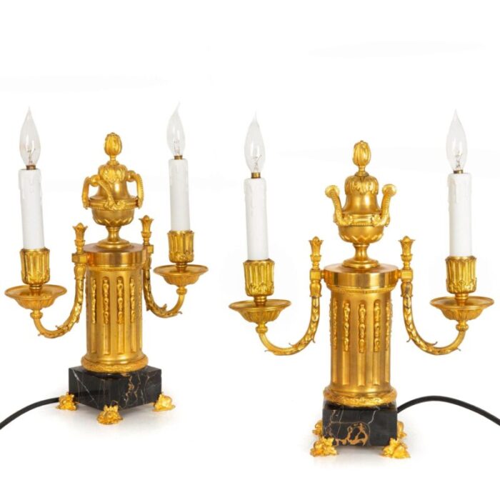 pair of louis xvi style bronze table lamps by edward caldwell ca 1900 9220