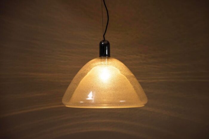 pendant lamp in bullicante murano glass 1970s 4969