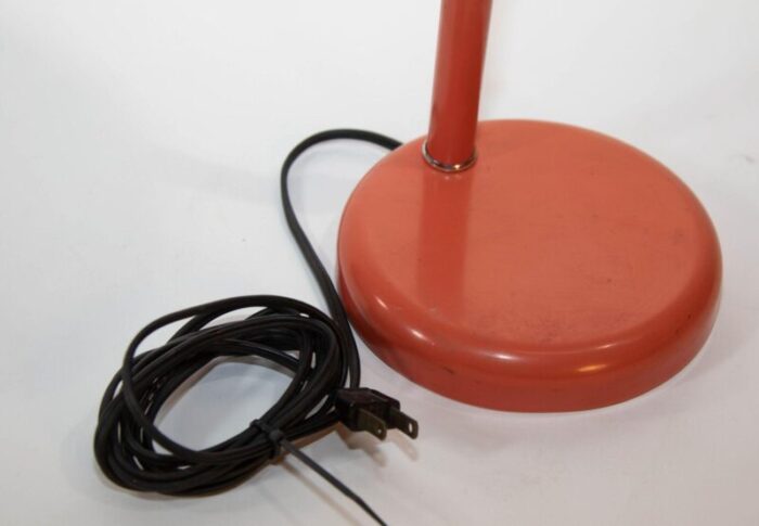 petite metal desk lamp retro orange eyeball light 1970s 2260