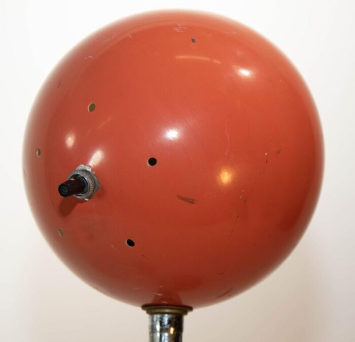 petite metal desk lamp retro orange eyeball light 1970s 2826