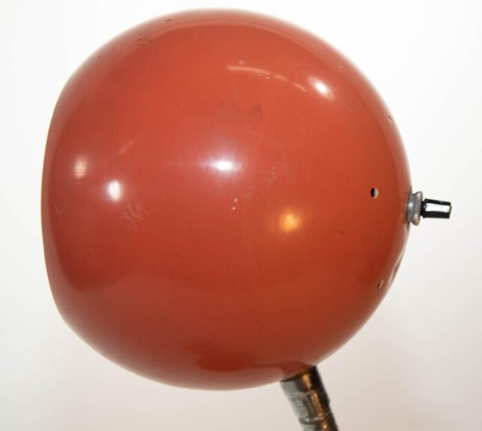 petite metal desk lamp retro orange eyeball light 1970s 3717