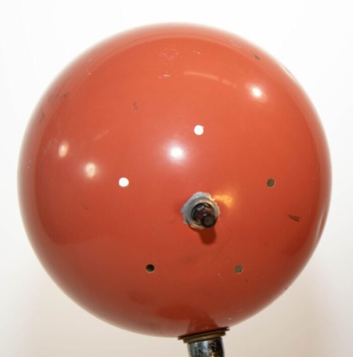 petite metal desk lamp retro orange eyeball light 1970s 7558