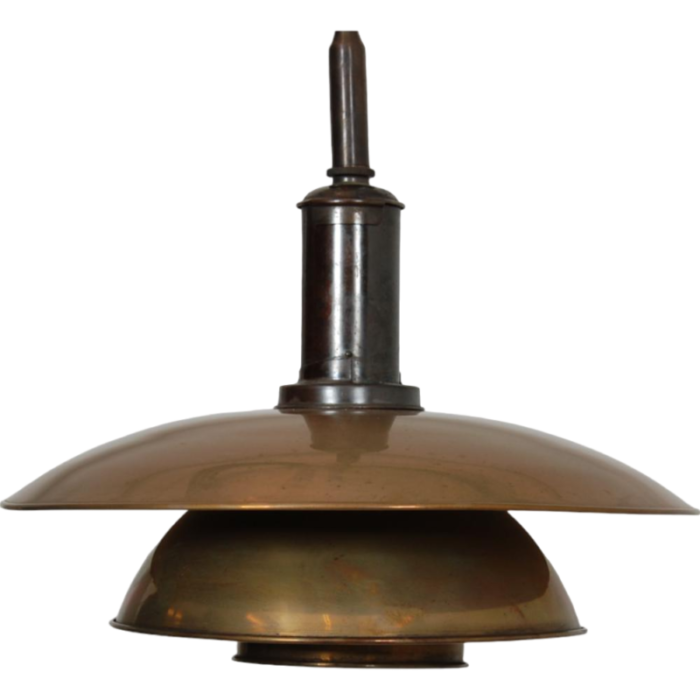 ph 44 pendant lamp in copper by poul henningsen for louis poulsen 1940s 2189