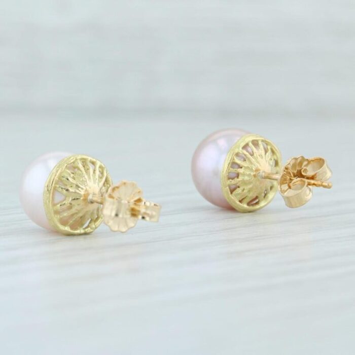 pink cultured pearl stud earrings 14k yellow gold pierced nordstrom 2 pieces 2750