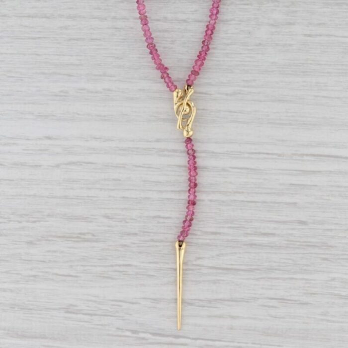 pink tourmaline bead lariat necklace 18k gold 165 designer nordstrom 1558