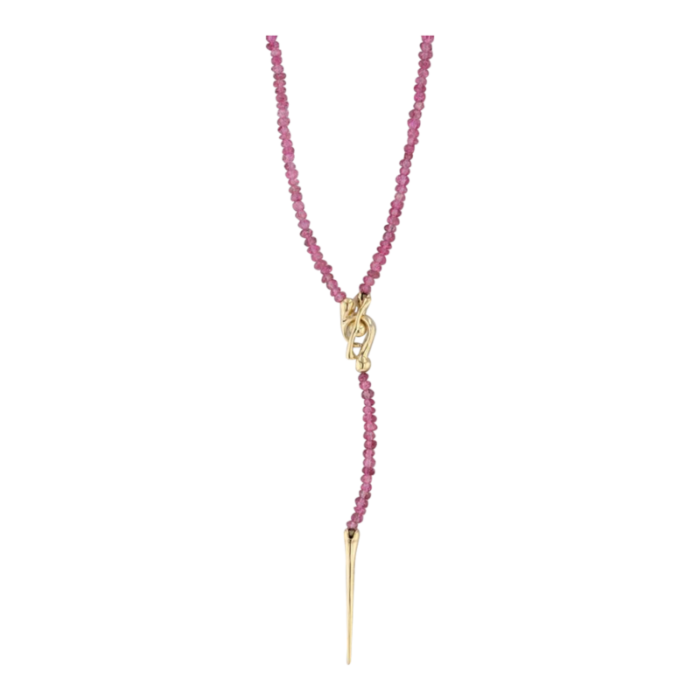 pink tourmaline bead lariat necklace 18k gold 165 designer nordstrom 9583