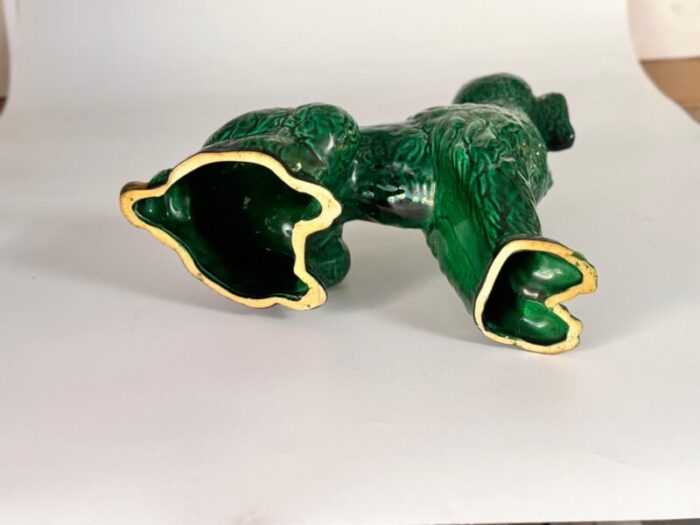 poodle sculpture in ceramic with hand painted details 1970s 8344