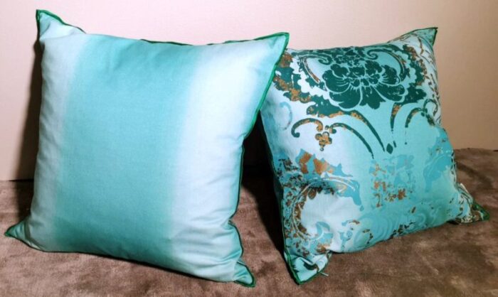 printed cotton pillows with feather interior set of 2 14