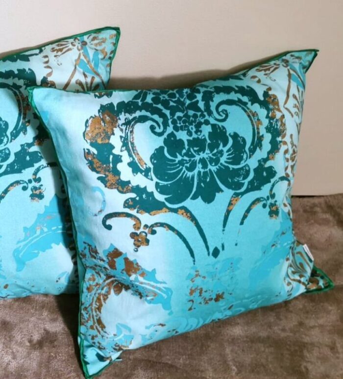 printed cotton pillows with feather interior set of 2 9