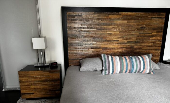 reclaimed brazilian peroba wood king bed frame and headboard 5359