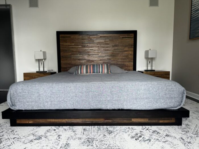 reclaimed brazilian peroba wood king bed frame and headboard 6265