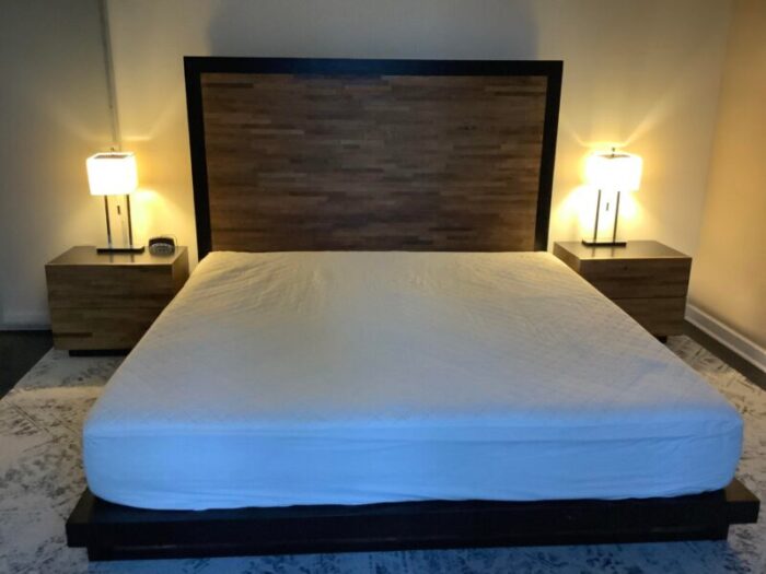 reclaimed brazilian peroba wood king bed frame and headboard 6720