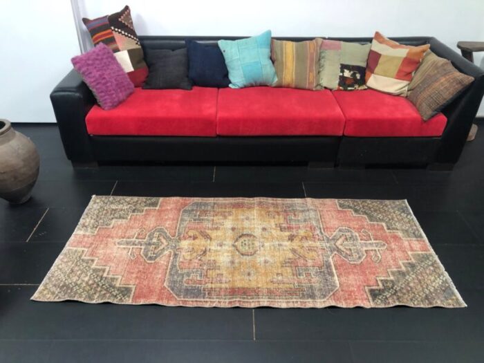 red faded oushak rug 5