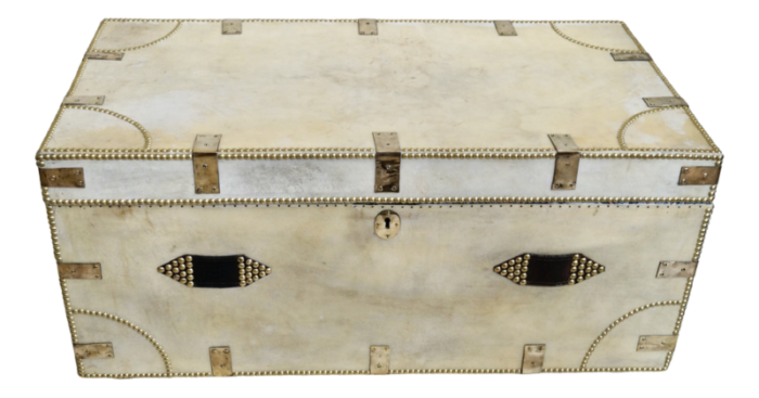 regency vellum travel trunk 1820 8620