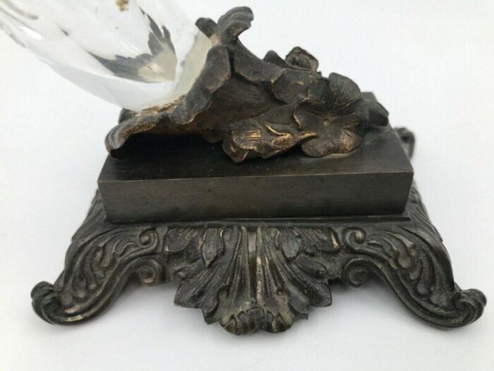 restoration period bronze and crystal candleholder 10