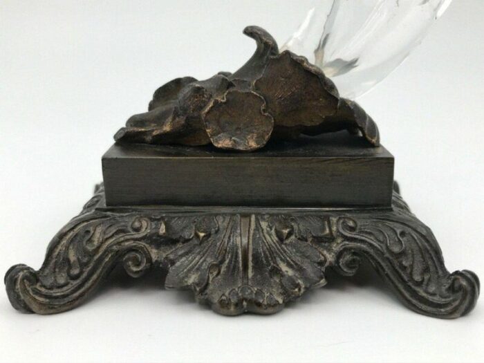 restoration period bronze and crystal candleholder 9