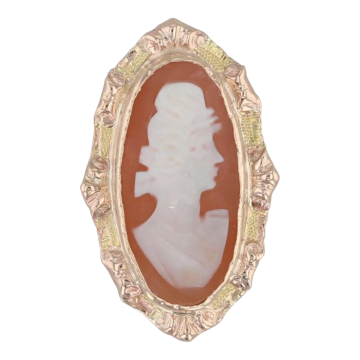 richard glatter carved shell cameo slide bracelet charm 14k yellow gold vintage 6074